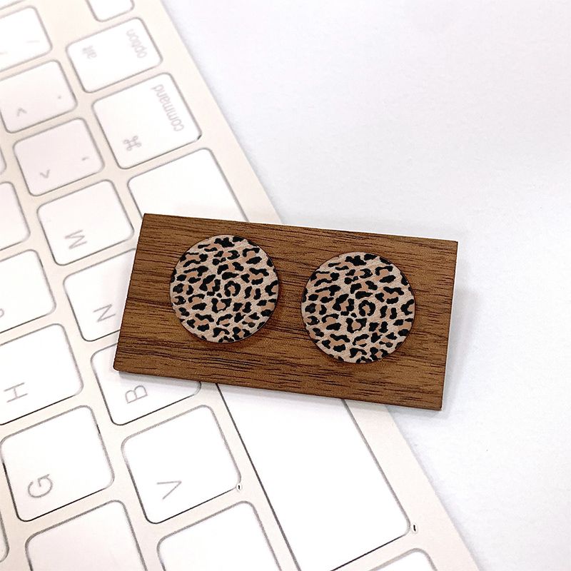 2 Pieces Casual Simple Style Leopard Printing Arylic Ear Studs