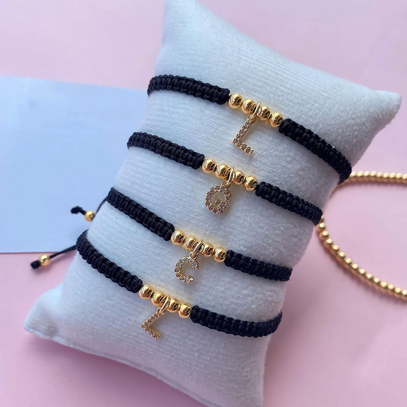 Simple Style Letter Imitation Diamond Alloy Knitting Unisex Bracelets