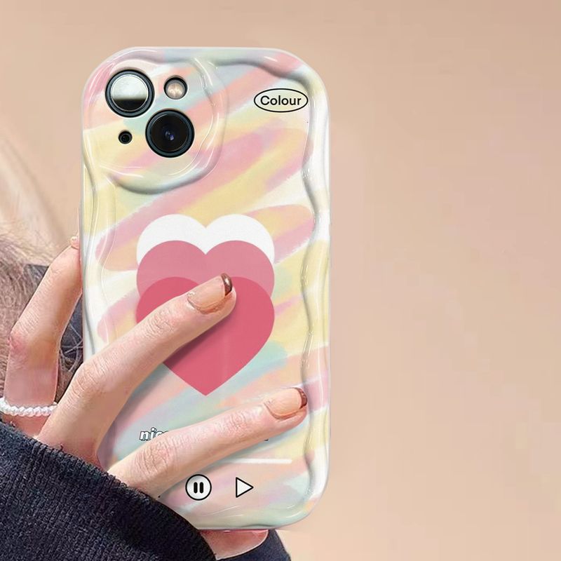 Cute Funny Artistic Heart Shape Plastic   Phone Cases