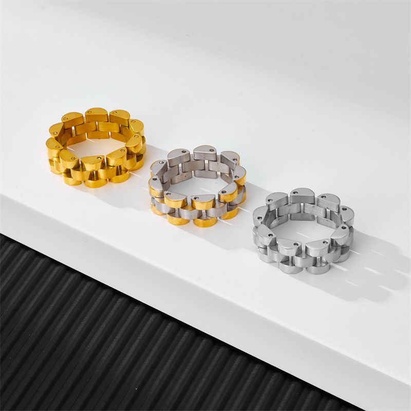 Streetwear Solid Color Titanium Steel Plating Unisex Rings