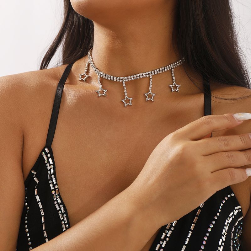 Modern Style Sweet Star Rhinestone Women's Necklace