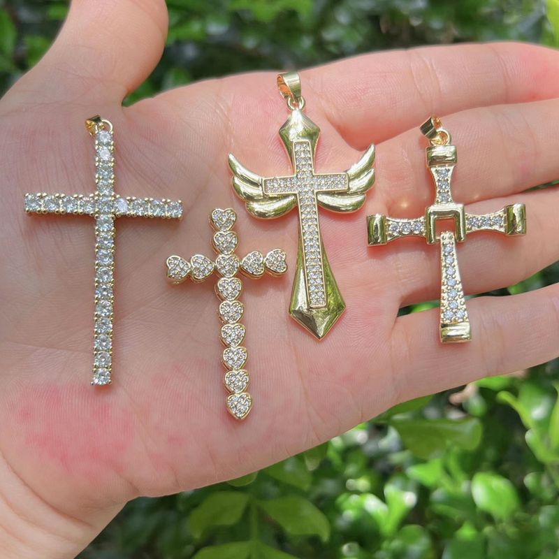 Simple Style Cross Copper Plating Jewelry Accessories