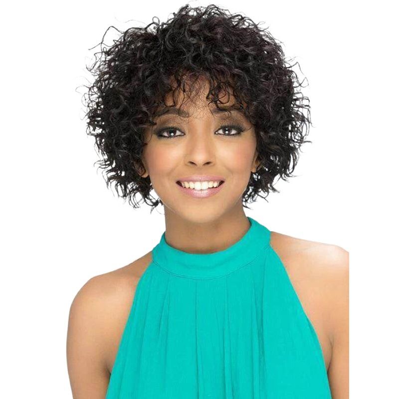 Women's Simple Style Casual Party High Temperature Wire Bangs Short Curly Hair Wigs