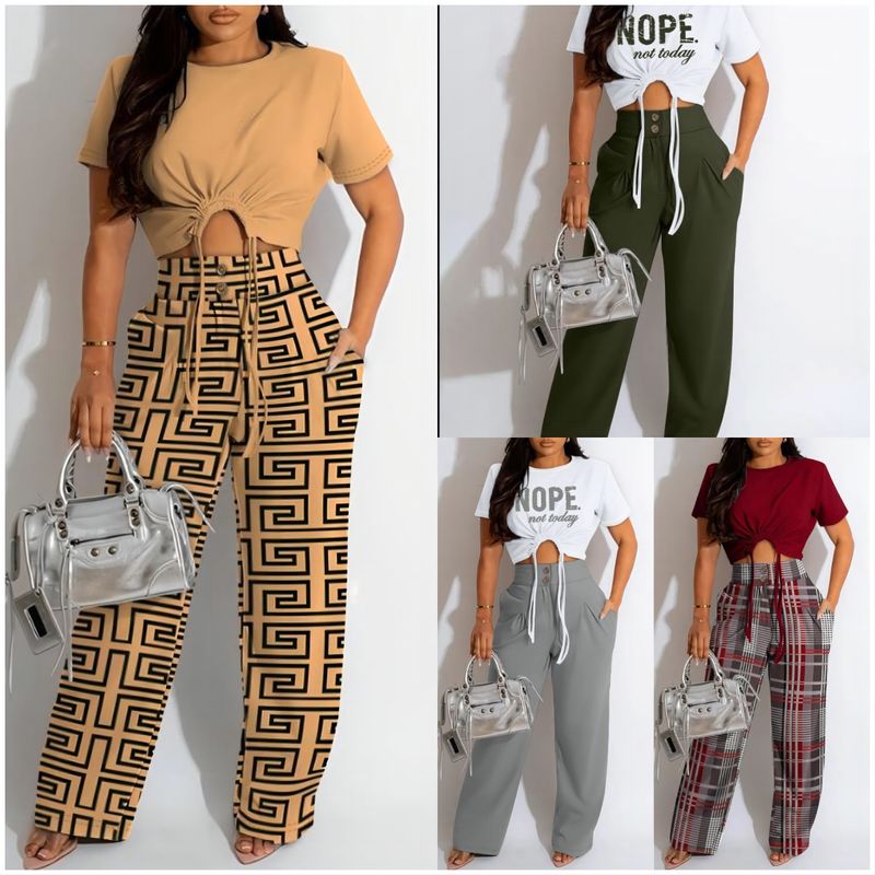 Daily Women's Casual Streetwear Letter Spandex Polyester Pants Sets Pants Sets