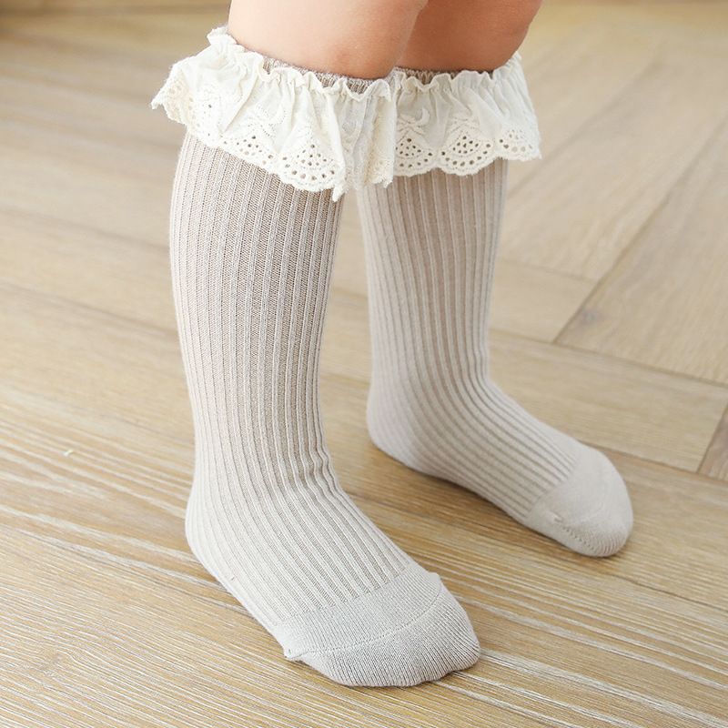 Mädchen Vintage-stil Pastoral Einfarbig Baumwolle Crew Socken 1 Stück