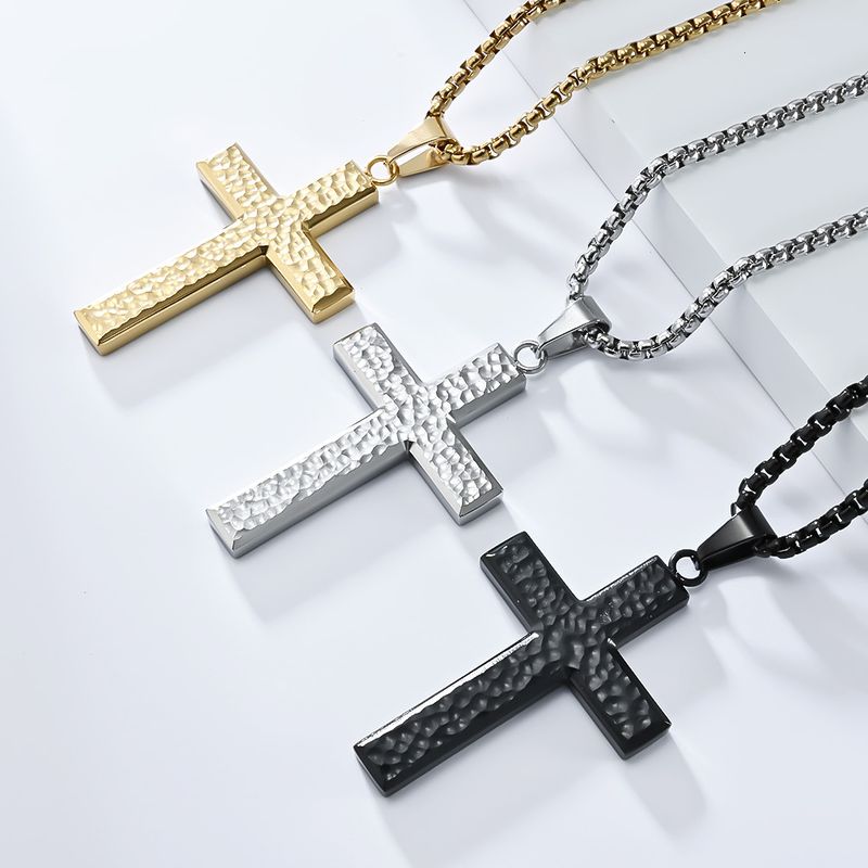 Hip-hop Cross Titanium Steel Polishing Men's Pendant Necklace