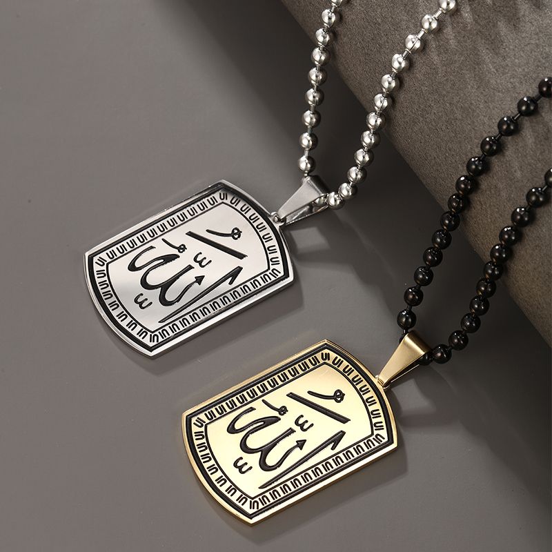 304 Stainless Steel 18K Gold Plated Raw Steel Black Gun Hip-Hop XUPING Plating Geometric Pendant Necklace