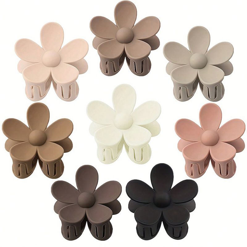 Women's Casual Solid Color Flower Plastic Hair Claws