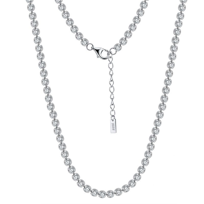 Einfacher Stil Geometrisch Sterling Silber Überzug Inlay Zirkon Halskette