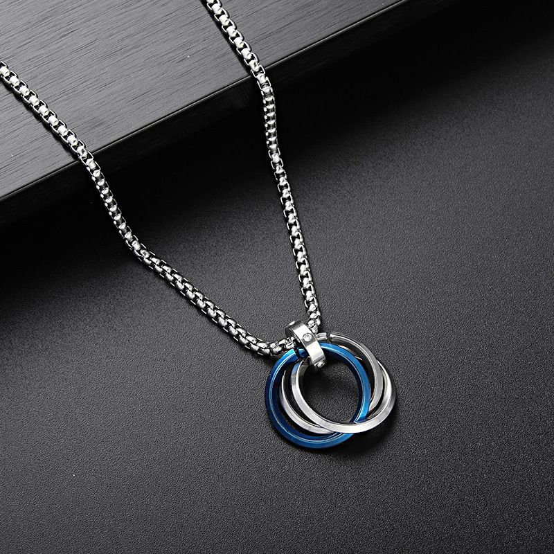 Stainless Steel Titanium Steel Simple Style Round Pendant Necklace