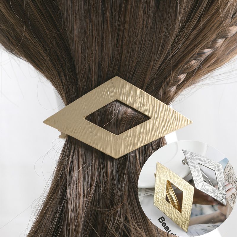 Femmes Style Simple Carré Métal Placage Pince À Cheveux