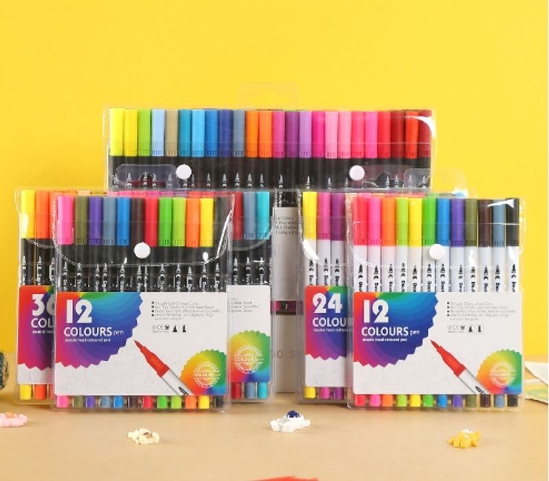 1 Set Solid Color Learning Plastic Casual Marker Pen