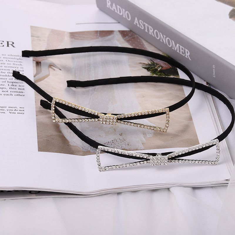 Women's Simple Style Bow Knot Rhinestone Plating Inlay Hair Band