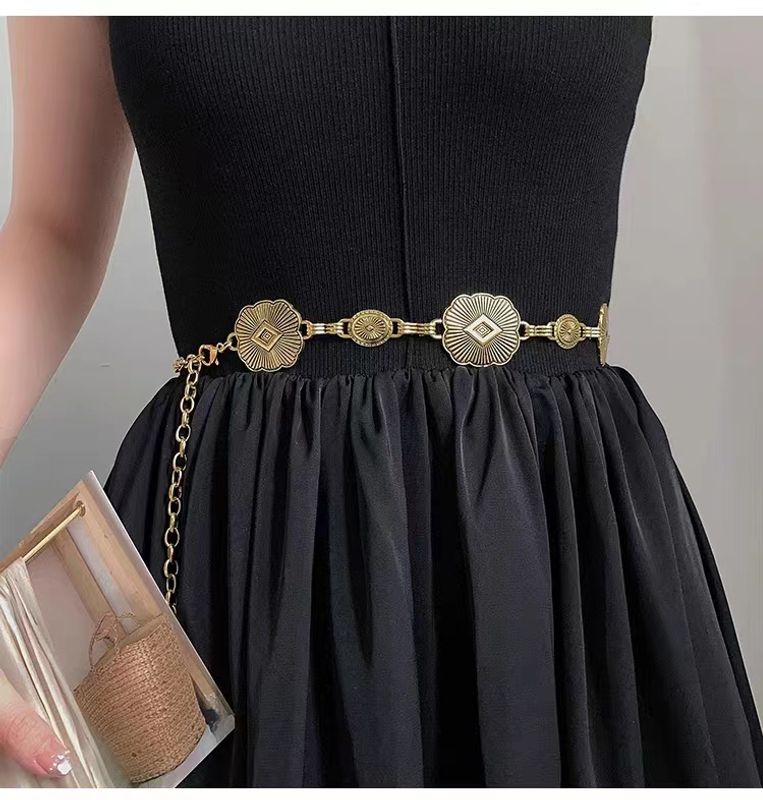 Ig Style Simple Style Geometric Alloy Stoving Varnish Women's Chain Belts