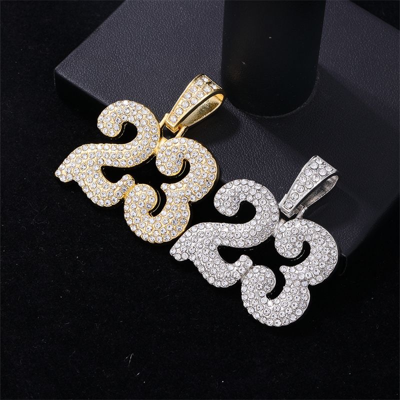 1 Piece Hip-hop Number Stainless Steel Alloy Plating Inlay Jewelry Accessories