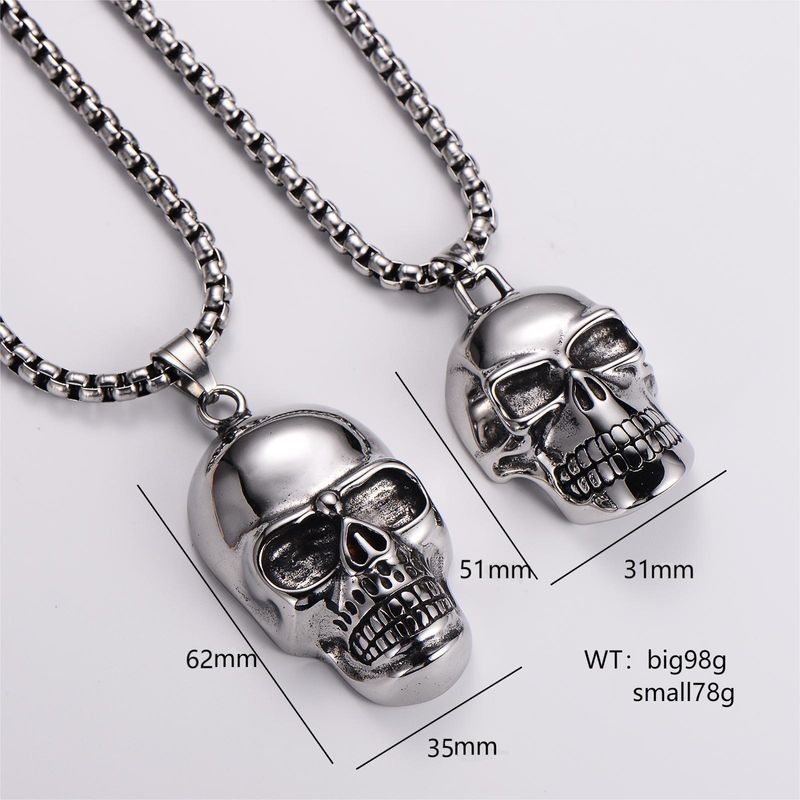 Classic Style Skull 304 Stainless Steel Men's Pendant Necklace
