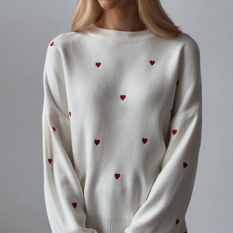 Women's T-shirt Long Sleeve Sweaters & Cardigans Streetwear Heart Shape