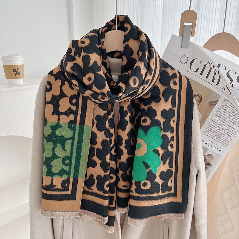 Women's Simple Style Commute Color Block Viscose Fiber Printing Scarf