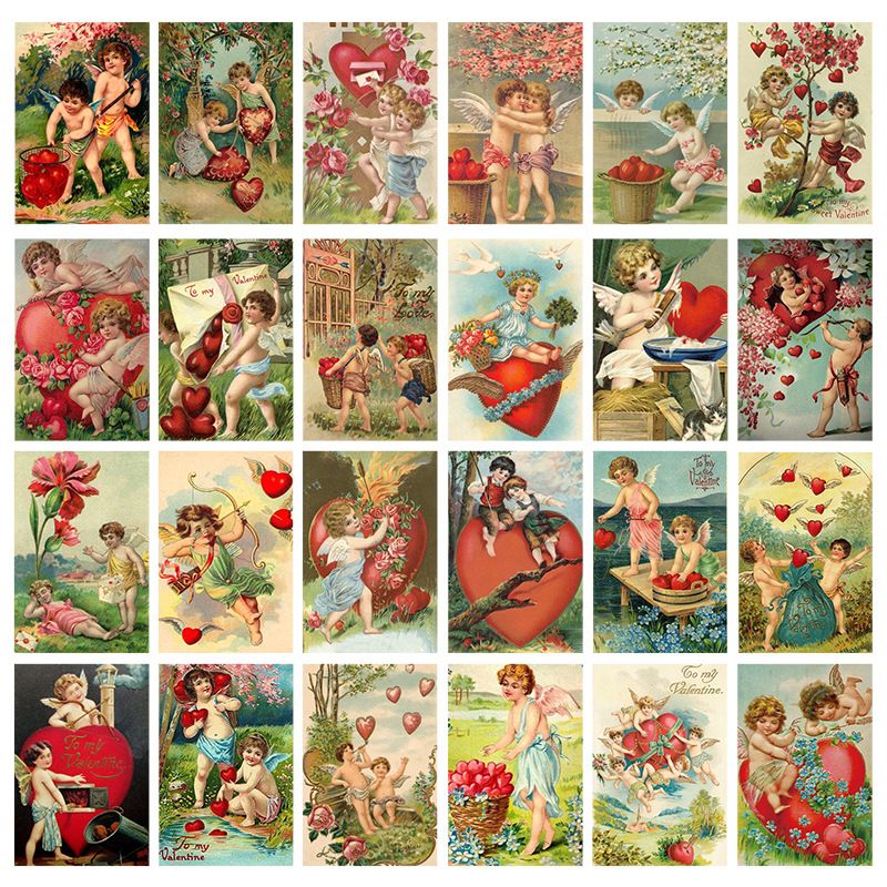 Valentinstag Vintage-stil Herzform Papier Gruppe Festival Karte