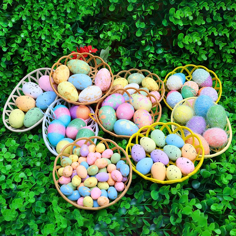 Ostern Süß Einfarbig Schaum Gruppe Festival Buntes Ei Dekorative Requisiten