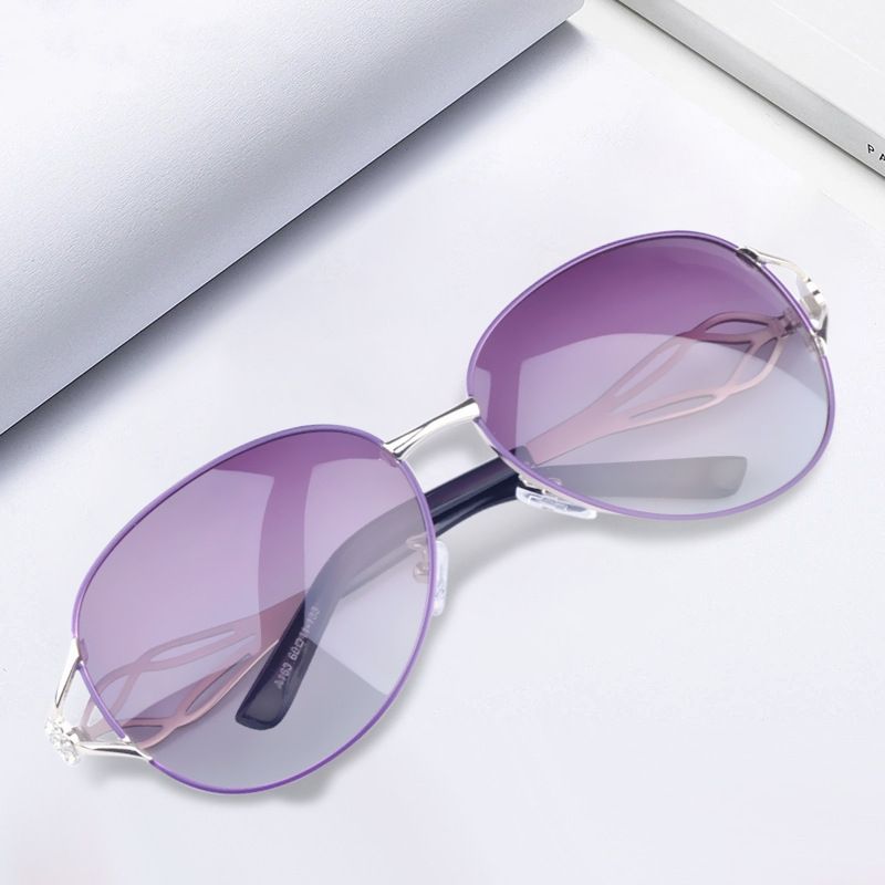 Ig Style Geometric Tac Oval Frame Diamond Full Frame Women's Sunglasses