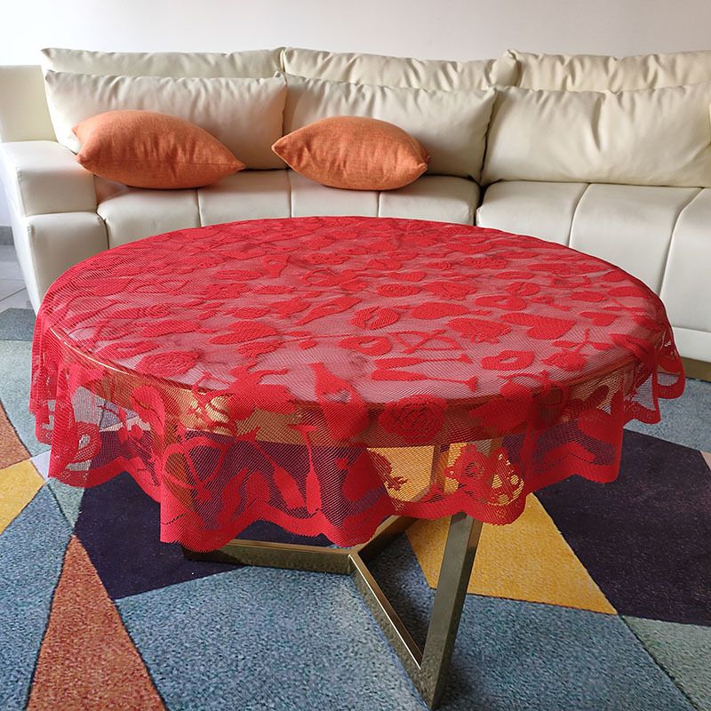 Valentine's Day Elegant Heart Shape Polyester Tablecloth