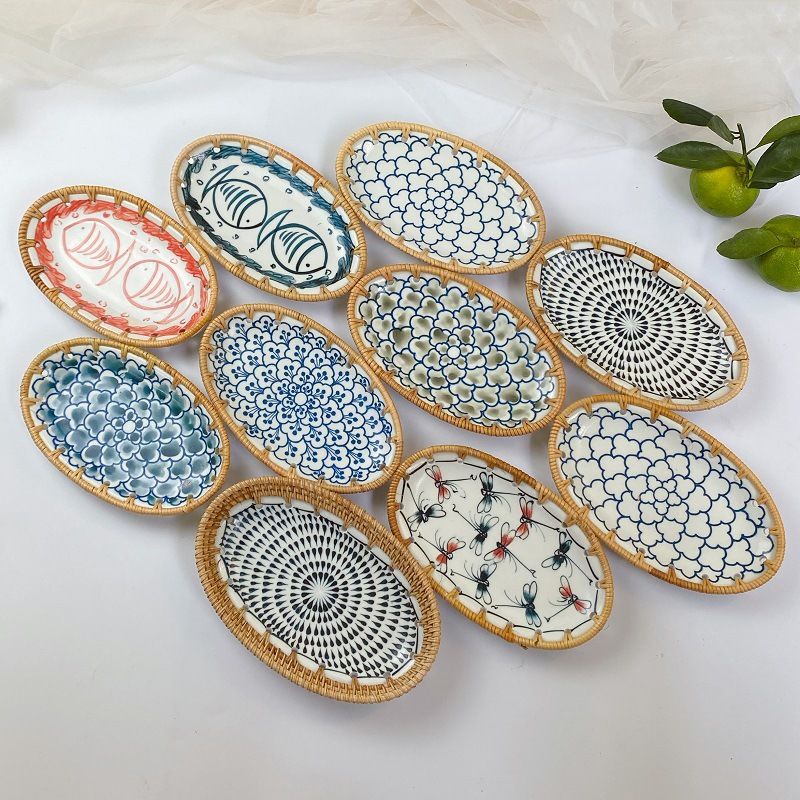 Retro Pastoral Multicolor Ceramics Storage Basket
