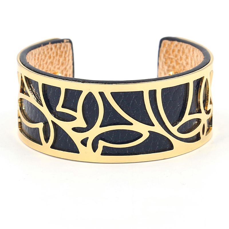 Simple Style C Shape Butterfly Pu Leather Iron Plating Women's Bangle