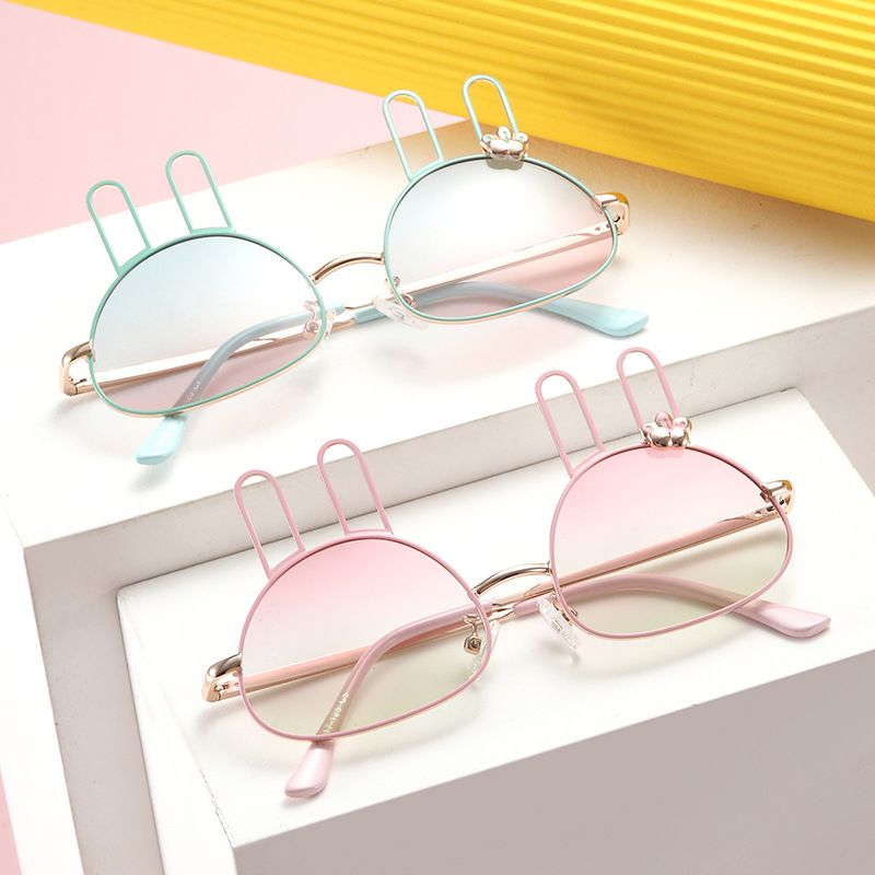 Cartoon Style Cute Simple Style Bunny Ears Tac Special-shaped Mirror Full Frame Kids Sunglasses