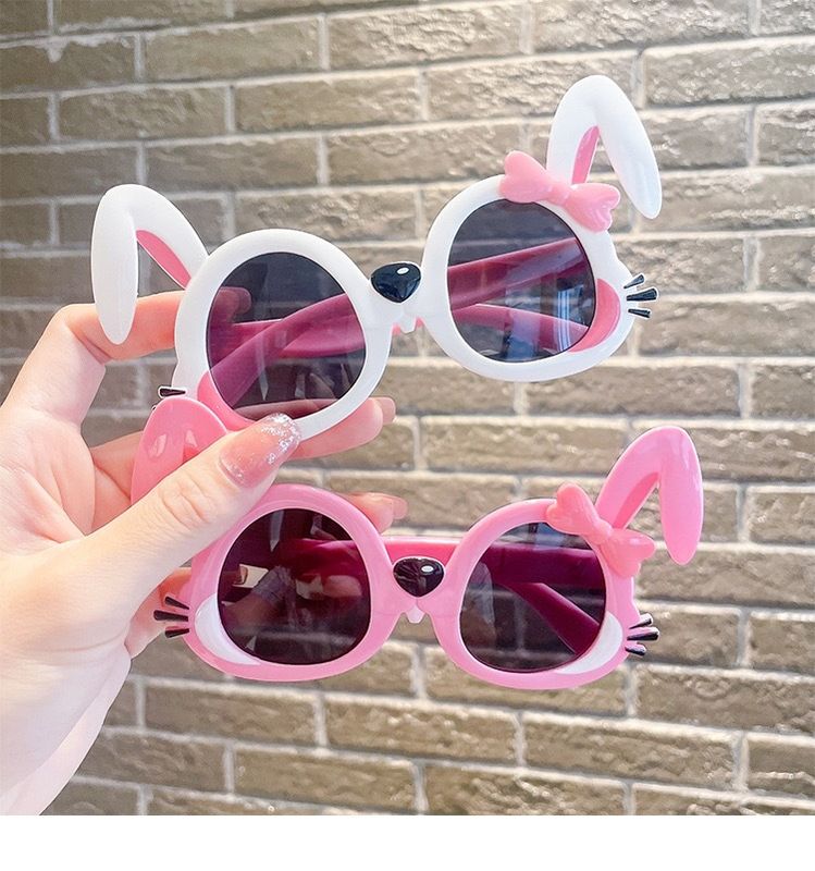 Cartoon Style Cute Sweet Rabbit Panda Pc Special-shaped Mirror Full Frame Kids Sunglasses