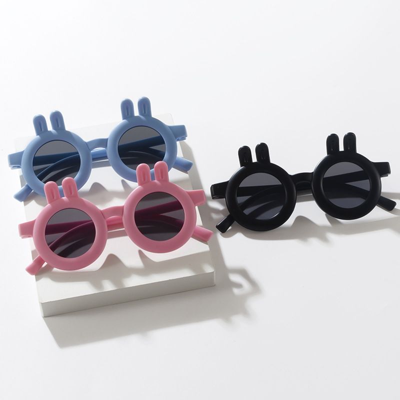 Süß Hasenohren Harz Runder Rahmen Vollbild Kinder Sonnenbrille