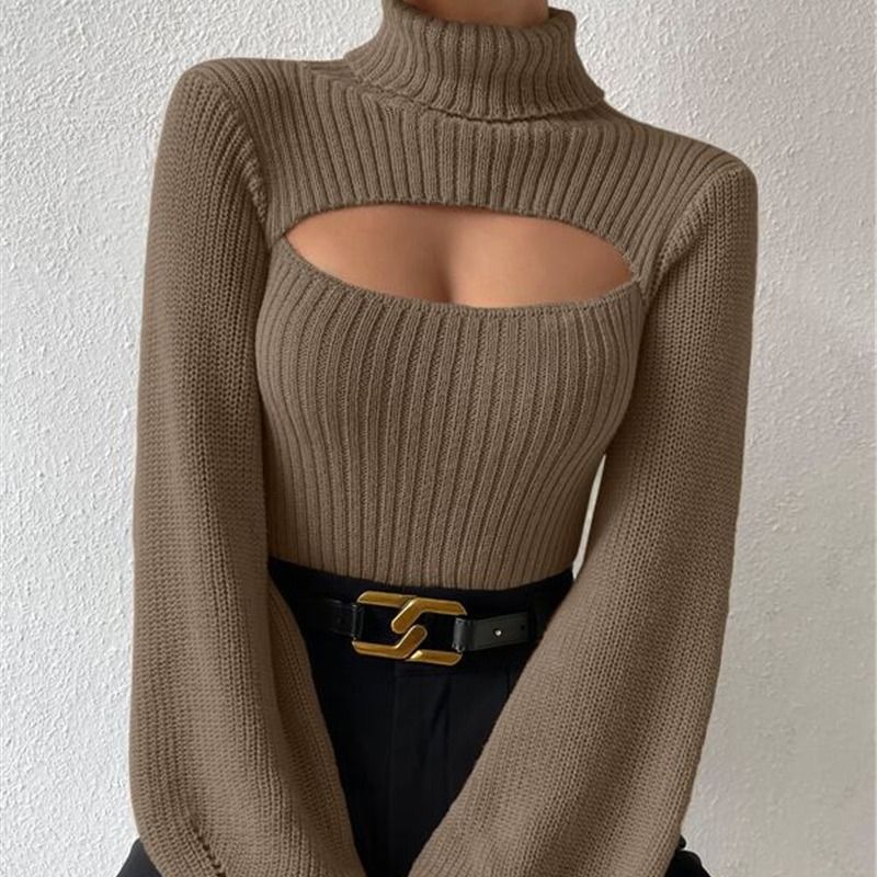 Women's Sweater Long Sleeve Sweaters & Cardigans Elegant Streetwear Solid Color