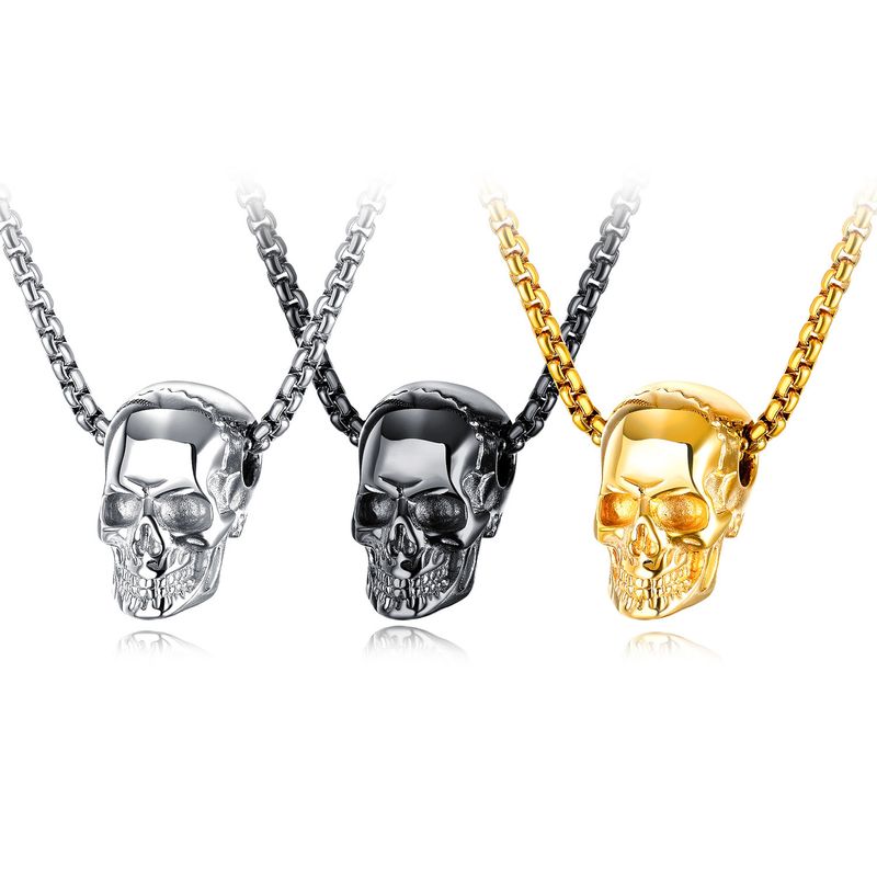 Casual Punk Skull Alloy Plating Men's Pendant Necklace