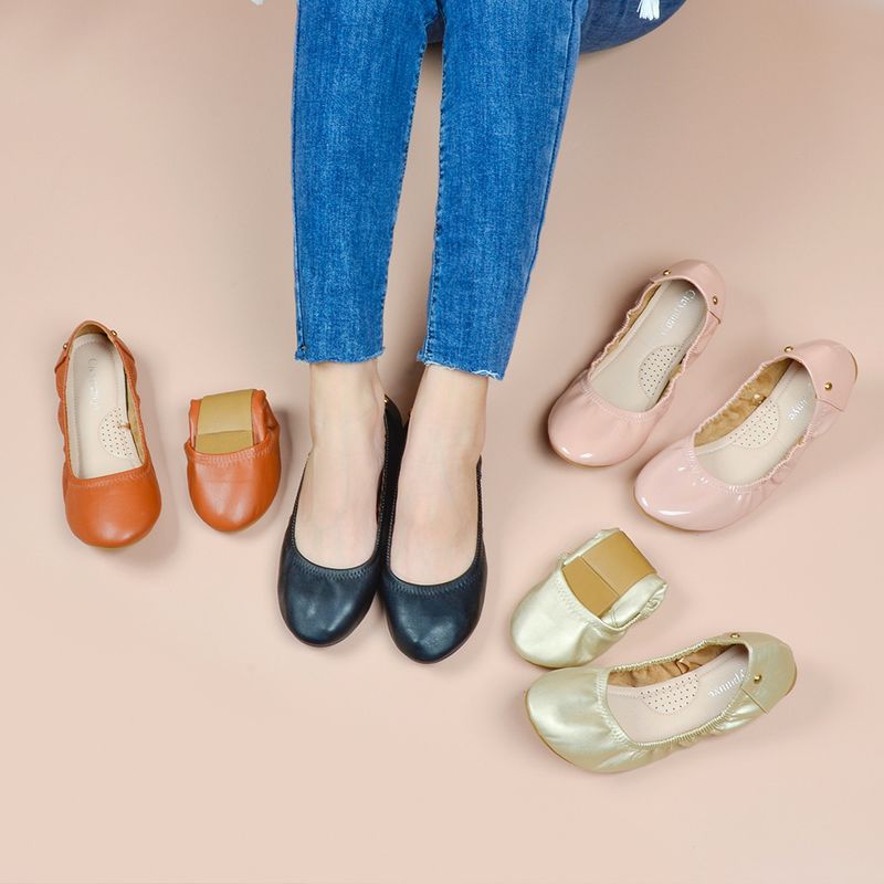 Women's Elegant Solid Color Round Toe Flats