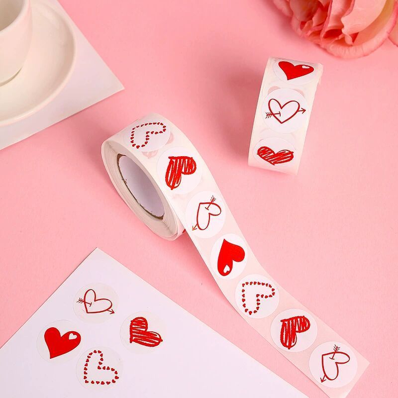Heart Shape Holiday Festival Valentine's Day Copper Plate Sticker Simple Style Classic Style Washi Tape