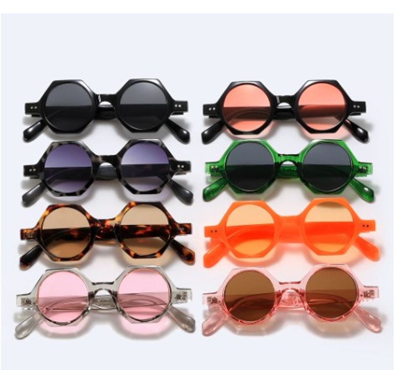 Hip-hop Streetwear Solid Color Ac Round Frame Full Frame Men's Sunglasses