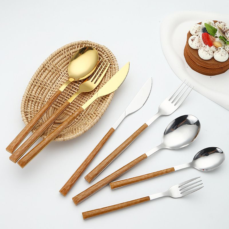 Casual Vacation Multicolor Stainless Steel Wood Spoon 1 Piece