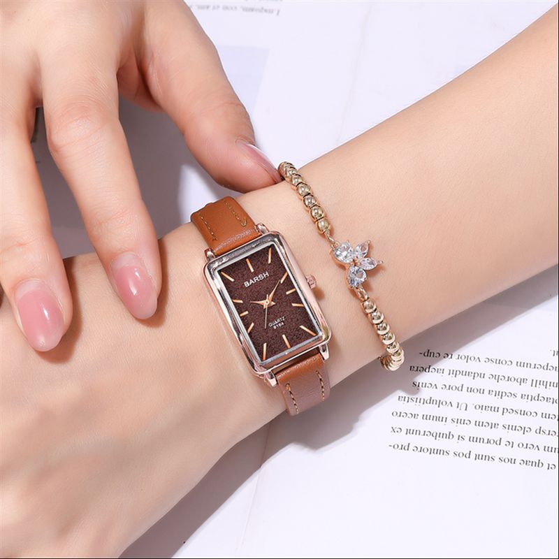 Elegant Rectangle Buckle Quartz Women's Watches