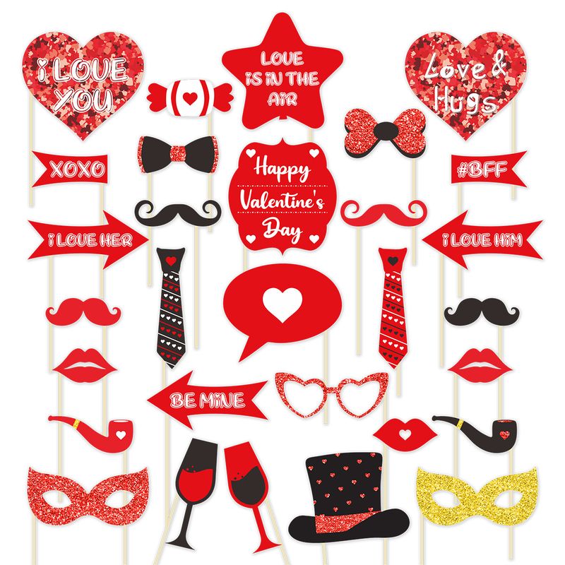 Valentine's Day Cartoon Style Star Heart Shape Paper Party Festival Decorative Props