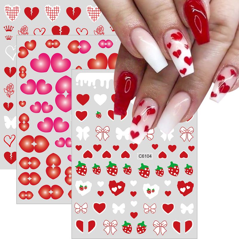 Día De San Valentín Dulce Forma De Corazón El Plastico Accesorios Para Uñas 1 Juego