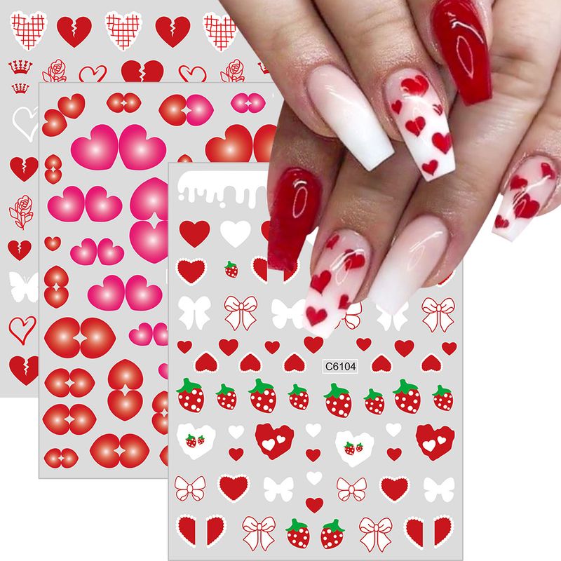 La Saint-valentin Sucré Forme De Cœur Plastique Accessoires Pour Ongles 1 Jeu