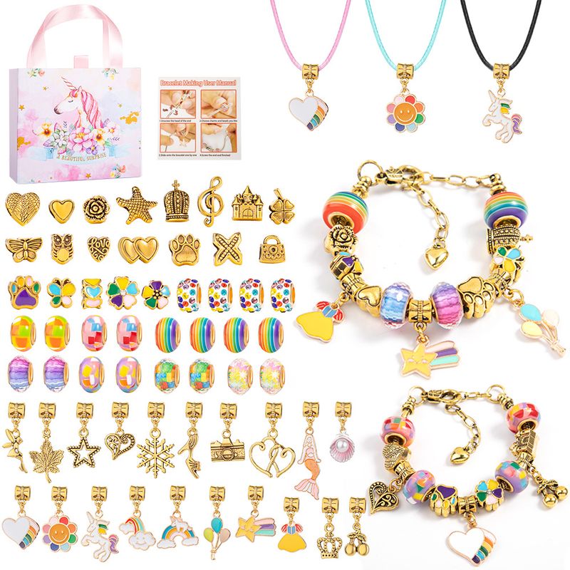 1 Set Sweet Round Rainbow Flower Enamel Alloy Jewelry Accessories