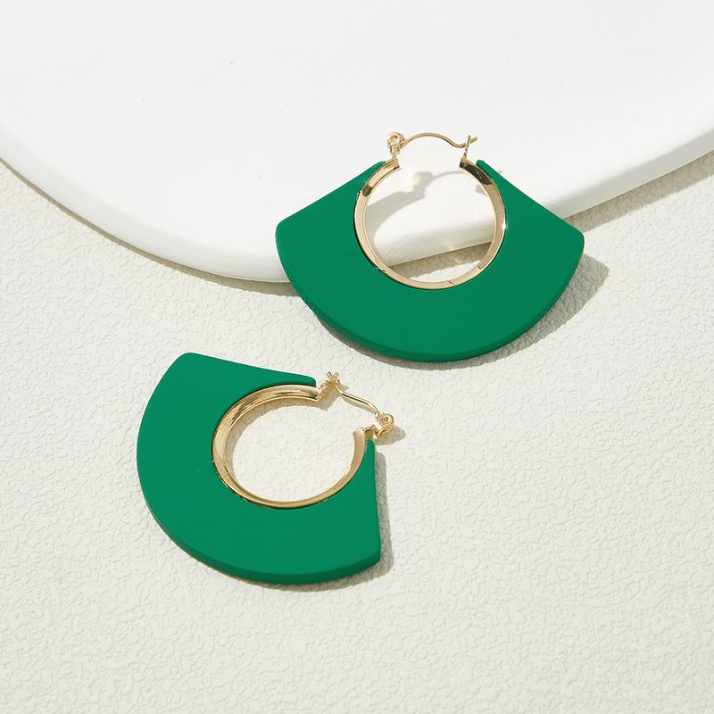 1 Pair Elegant Simple Style Sector Copper Earrings