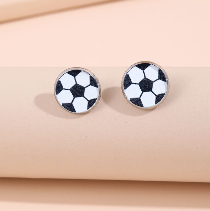 1 Pair Simple Style Basketball Football Alloy Ear Studs