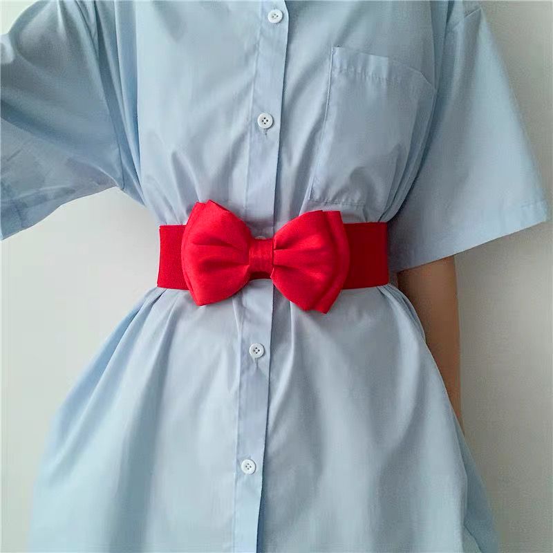 Cute Sweet Bow Knot Elastic Band Polyester Women's Woven Belts