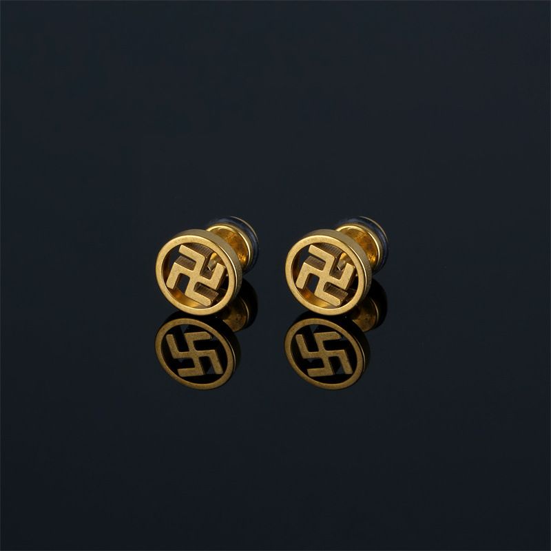 1 Piece Chinoiserie Geometric Plating Stainless Steel Ear Studs