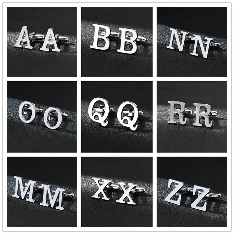 Simple Style Letter Iron Plating Unisex Cufflinks