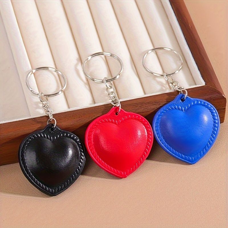 Casual Heart Shape Pu Leather Bag Pendant Keychain