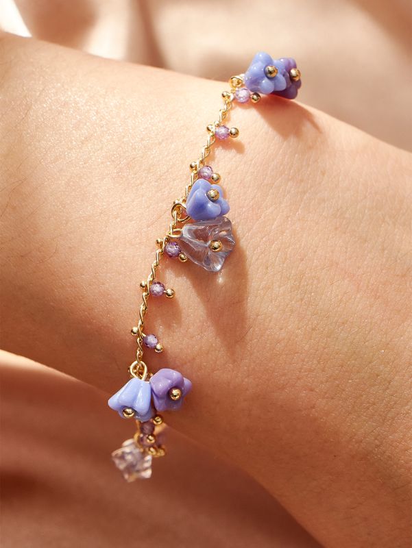 Élégant Style Simple Fleur Le Cuivre Bracelets