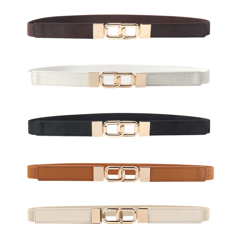 Classic Style Solid Color Alloy Women's Leather Belts